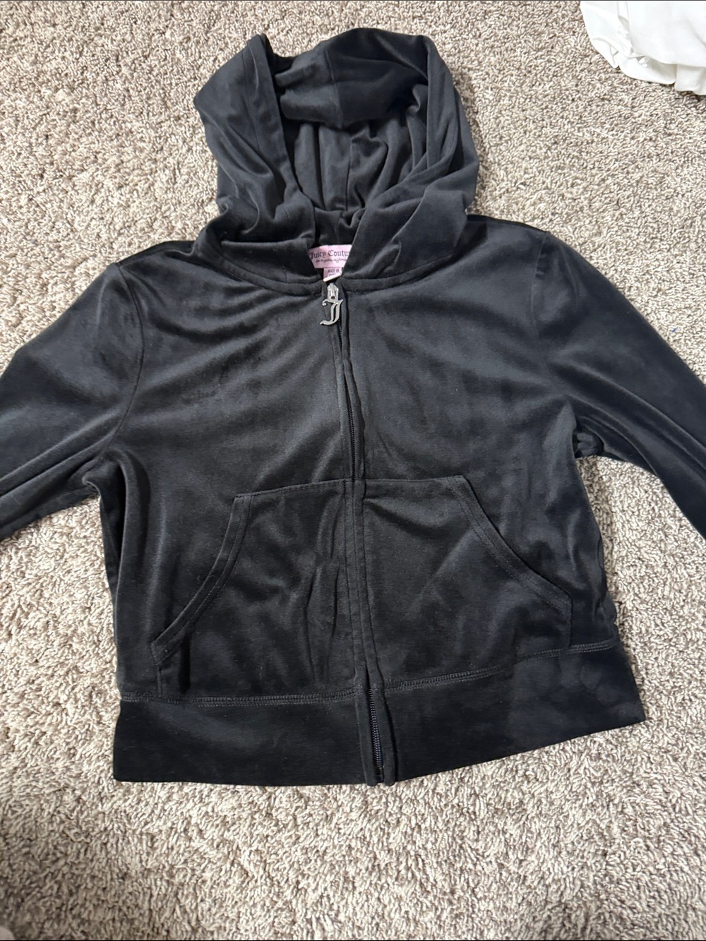 Juicy Couture Black Girls Velour Zip Hoodie
